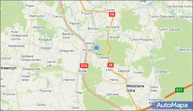 mapa Ciosowa, Ciosowa na mapie Targeo